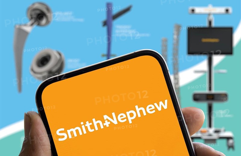 Dhaka, Bangladesh- 5 Dec 2024: Smith Nephew logo is displayed on smartphone.Smith+Nephew is a British multinational medical equipment manufacturing company.
