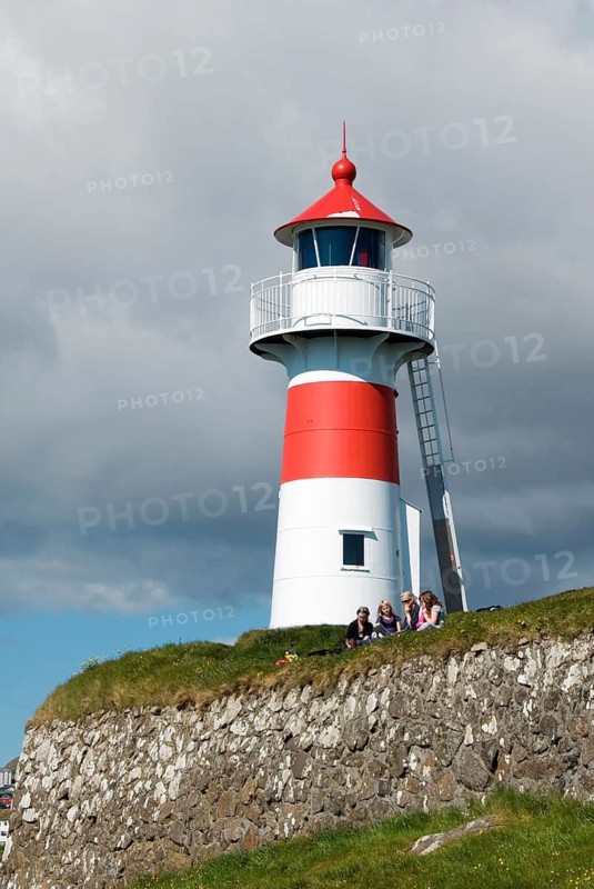 Denmark, Faroe Islands, Faroe Islands, Streymoy island, Thorshaven, lighthouse, Skansin fortress, Denmark
