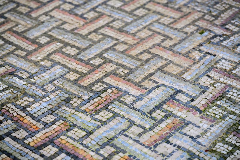 Ancient Roman mosaic tile floor, Diocletian's Palace, Spilt, Croatia