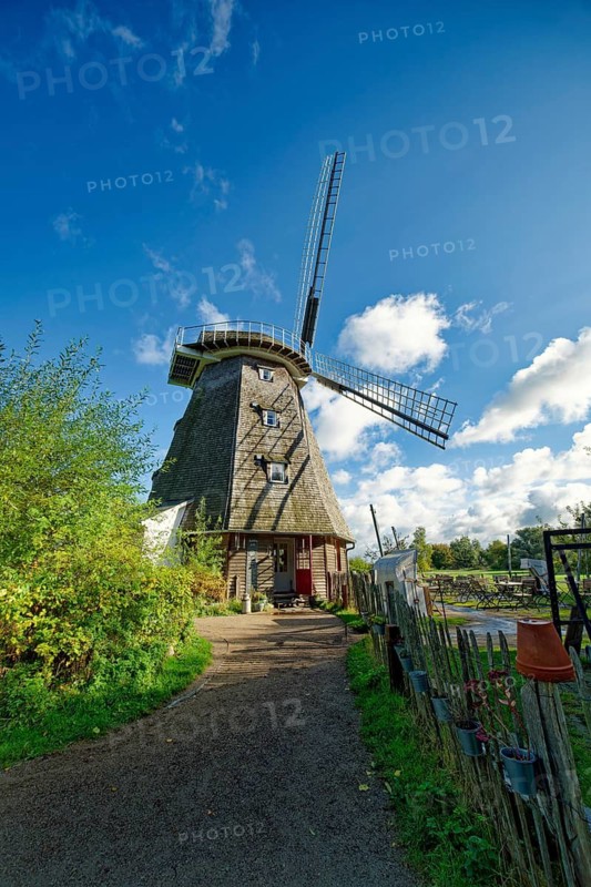 Ahrenshooper Mühle, Ahrenshoop mill with café, holiday flat, gallery, Ahrenshoop, Fischland-Darß-Zingst peninsula, Baltic Sea, Mecklenburg-Western Pomerania, Germany