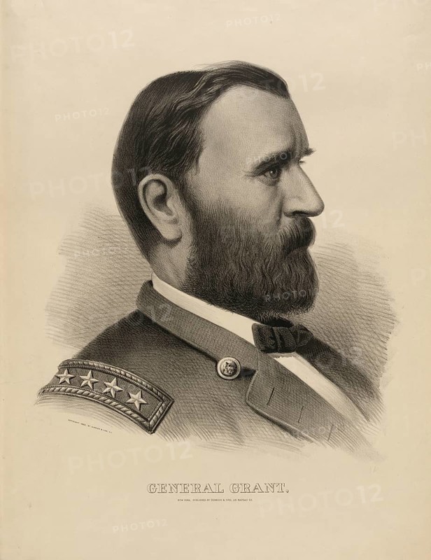Ulysses S. Grant (1822–1885), Commander-in-Chief of the Union Army during the American Civil War and later the 18th President of the United States, American history, authentic, digitally restored high-resolution reproduction from a 19th-century original, exact date of the image unknown, historical