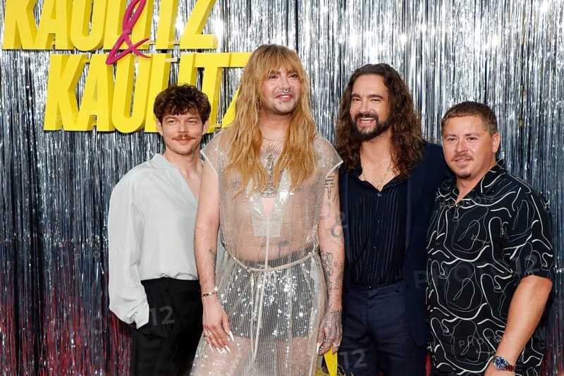 Georg Listing, Bill Kaulitz, Tom Kaulitz and Gustv shepherd at the premiere of the 3rd season of Kaulitz & Kaulitz on Netflix at the Delphi Filmpalast in Berlin on 22.7.2026