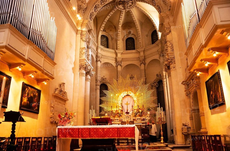 The interior of the Cathedral of the Assumption of the Virgin Mary in Lecce, Apulia, Italy in 1999