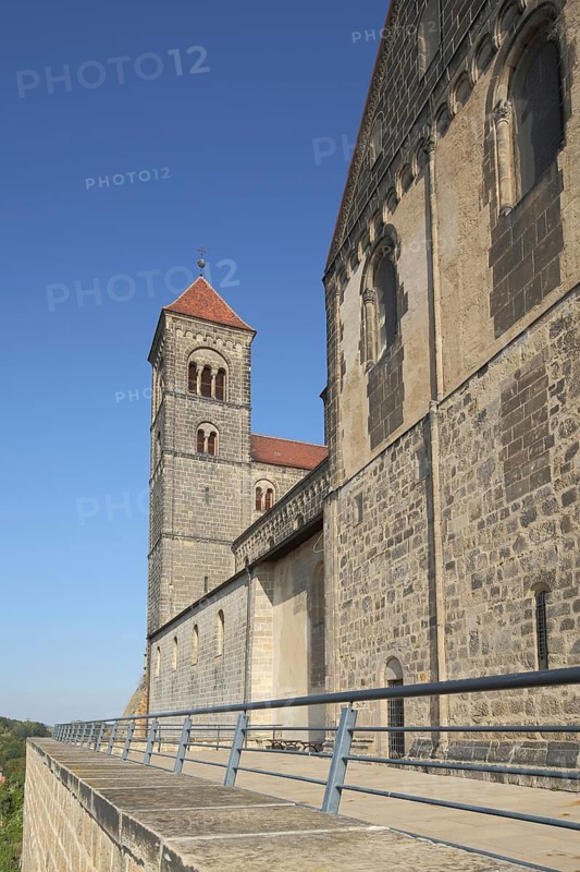 Romanesque UNESCO collegiate church, Schlossberg, Quedlinburg, Harz, Saxony-Anhalt, Germany