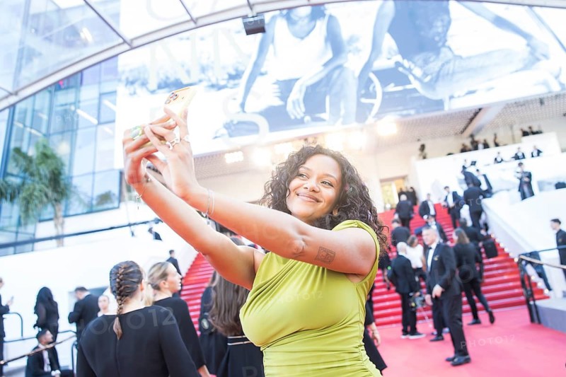 Chanel takes a photo of herself with her mobile phone at the opening gala and premiere of La Vénus Électrique (The Electric Kiss) on the red carpet of the Palais des Festivals et des Congrès during the 79th Cannes International Film Festival. The 79th Cannes International Film Festival will take place from 12 to 23 May 2026