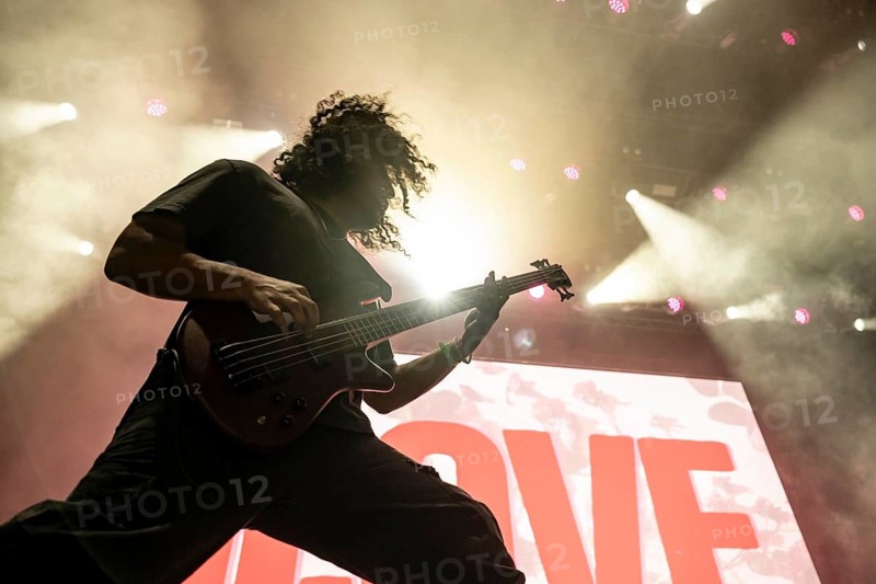 Bass player Skyler Acord from the US post-hardcore band Letlive on the Orbit Stage during the Rock im Park Festival on the Zeppelin Field in Nuremberg, Germany on 05.06.2026