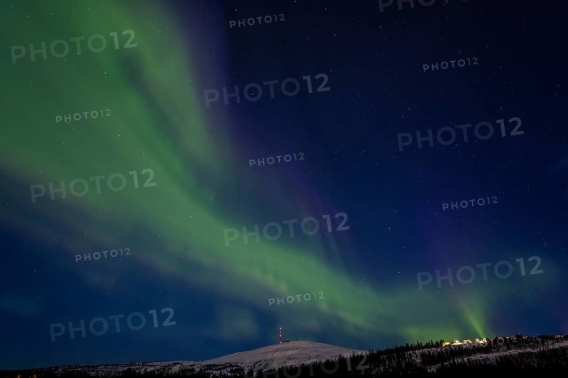 Northern Lights (Aurora borealis), Dundret, Gällivare, Norrbotten, Lapland, Sweden, April 2021