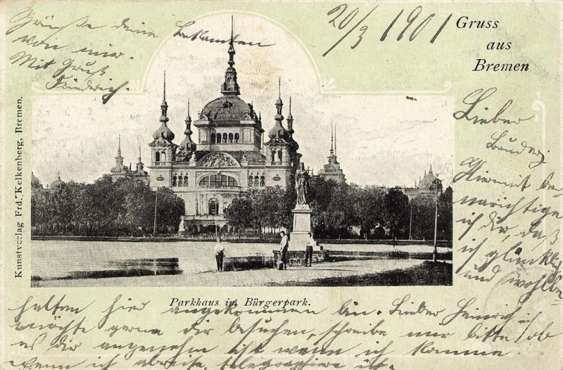 Historical postcard around 1900, Bremen, Germany, reproduction of a postcard, historical