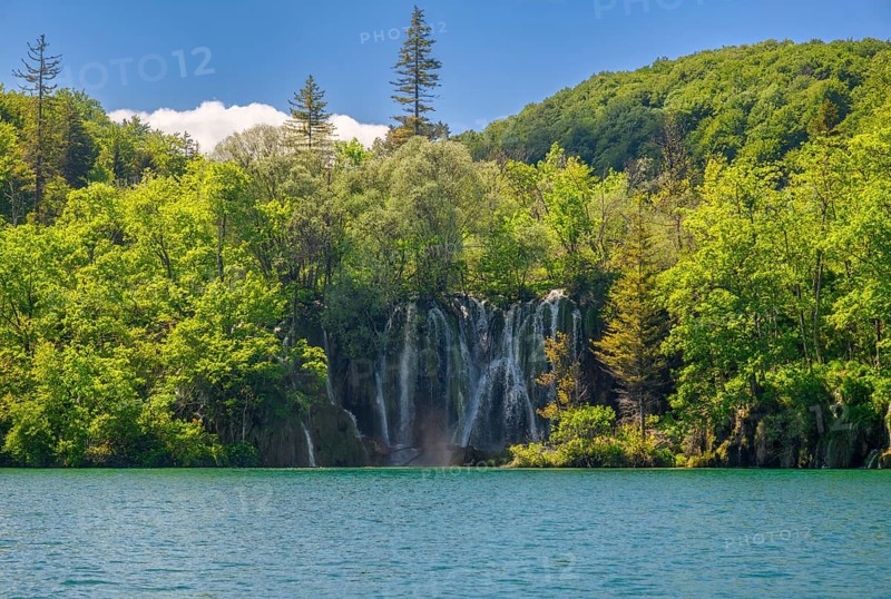 Waterfall on Lake Kozjak at Plitvice Lakes National Park, Croatia