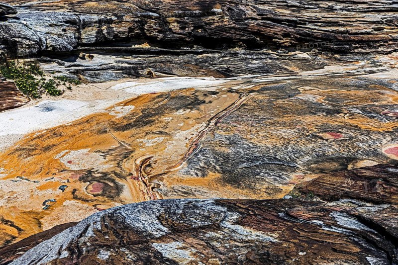 Coastal Sandstone Rock Formations at Jack Vanny Reserve, Maroubra, Sydney, New South Wales, Australia