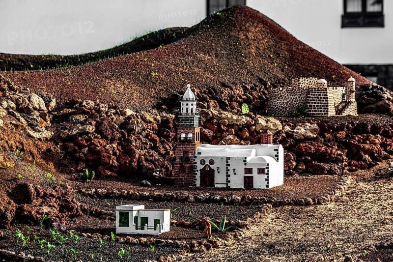 large nativity scenes with typical buildings of Lanzarote in many municipalities, Lanzarote, Canary Islands, Spain