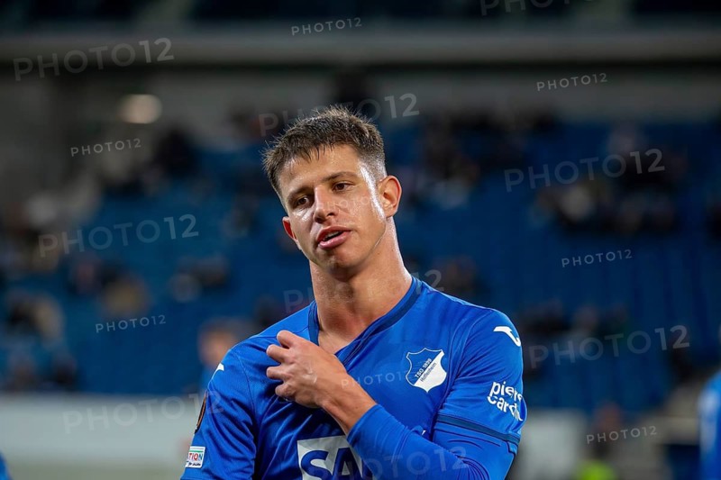 Football UEFA Europa League, 2024/25 season, matchday 2: TSG Hoffenheim v Dynamo Kiev. Picture: Double goal scorer Adam Hlozek (23, Hoffenheim)