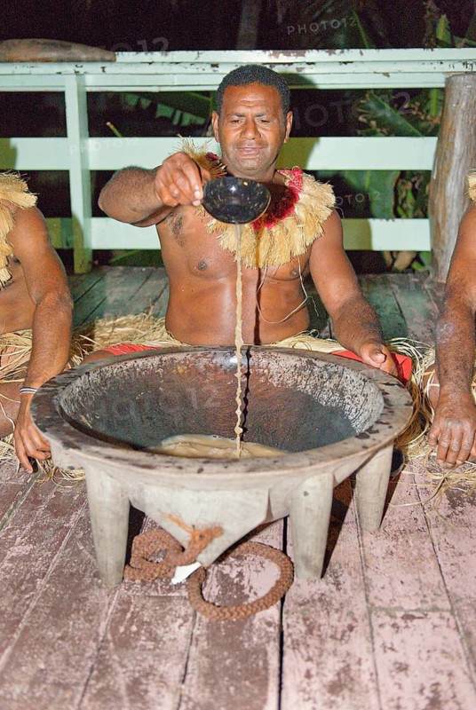 Kava ceremony, Wayaseva island, Yasawa Island group, Fiji, South Pacific