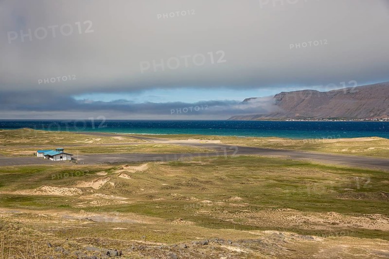 Coastal landscape at the road 612 along Patreksfjördur, NW Iceland