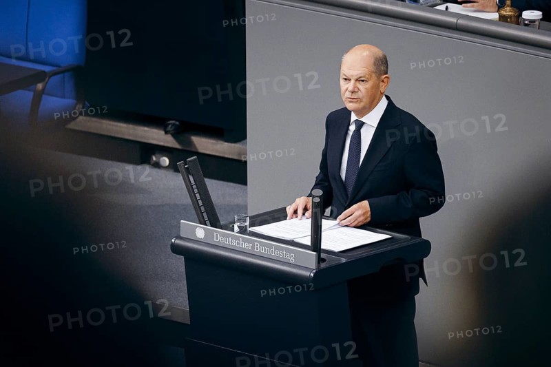 Federal Chancellor Olaf Scholz, (SPD), recorded during a government statement in the German Bundestag in Berlin, 06/06/2024