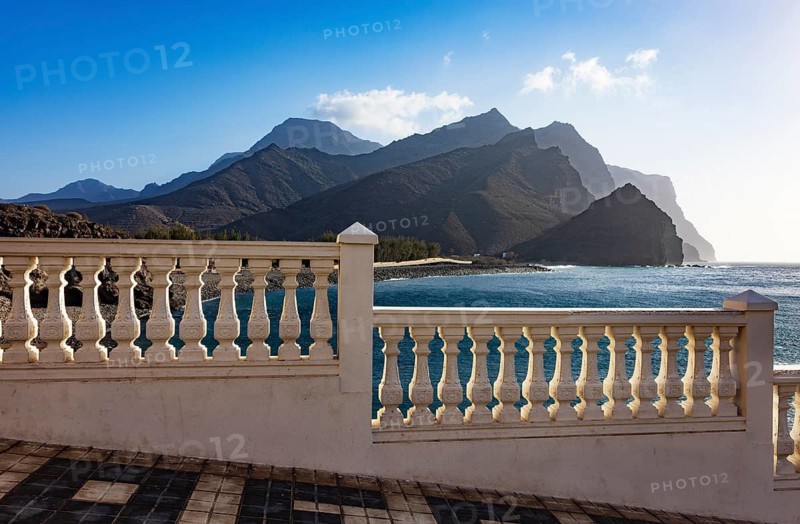 Beach and cliffs at La Aldea, Las Marciegas, Gran Canaria, Canary Islands, Spain, Atlantic Ocean