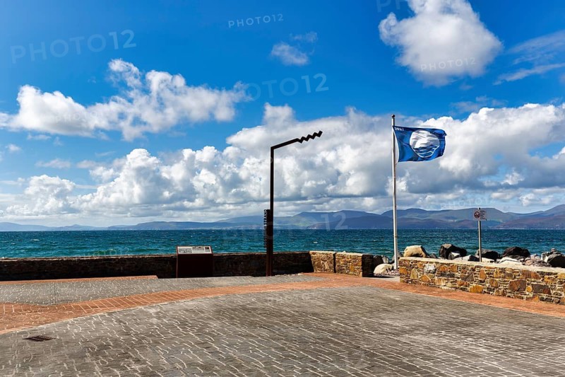 Atlantic Ocean viewpoint, Rossbeigh beach in summer, spring clouds, Ring of Kerry scenic road, Iveragh Peninsula, Wild Atlantic Way, Ireland