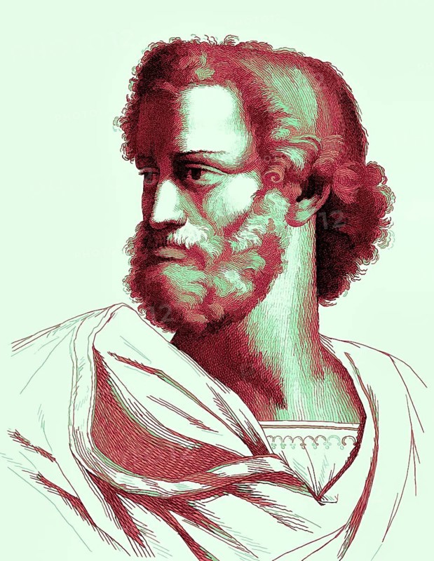 Aristotle, 384-322 BC, ancient Greek philosopher and scientist, digitally altered
