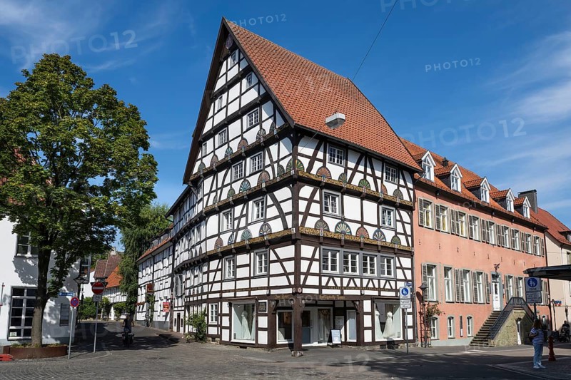 Haus zur Rose, Freiligrath House, Renaissance Building, Home of the Poet Ferdinand Freiligrath, Historical half-timbered house, Soest, Westphalia, North Rhine-Westphalia, Germany
