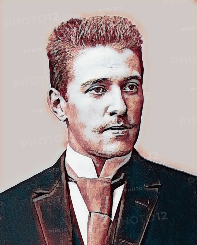 Hugo von Hofmannsthal, 1874-1929, Austrian novelist and poet, digital edited according to a photograph, 1893