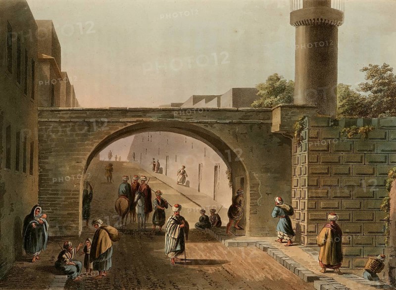 Historical Palestine, Remains of a tower on Mount Zion, Historical, digitally restored reproduction from an early 19th century original, date unknown