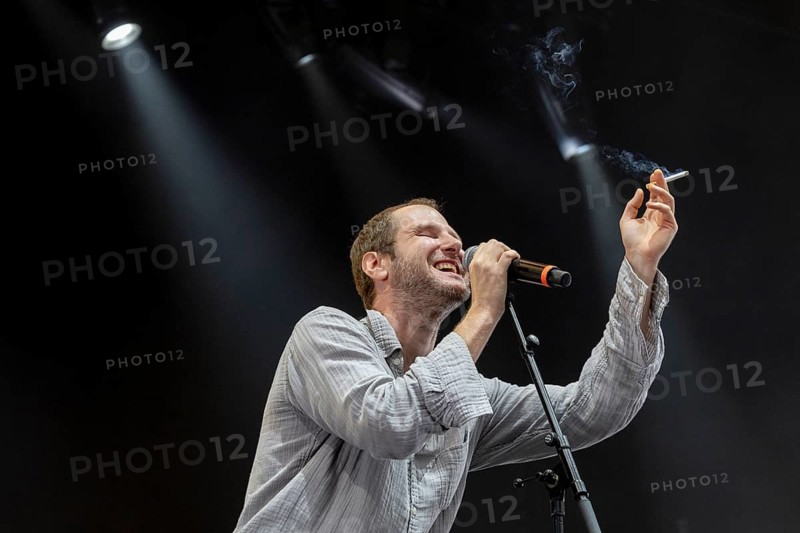 Michael Marco Fitzthum aka Marco Michael Wanda, Singer, Guitarist, Wanda, Rock/Pop Band, Austria, Schön bei dir Live 2025 Tour, open air at the Citadel Music Festival, 12 July 2025, Zitadelle Spandau, Berlin, Germany, sold out < english> Wanda, Rock/Pop Band, Austria, Schön bei dir Live 2025 Tour, open air at the Citadel Music Festival, July 12, 2025, Spandau Citadel, Berlin, Germany