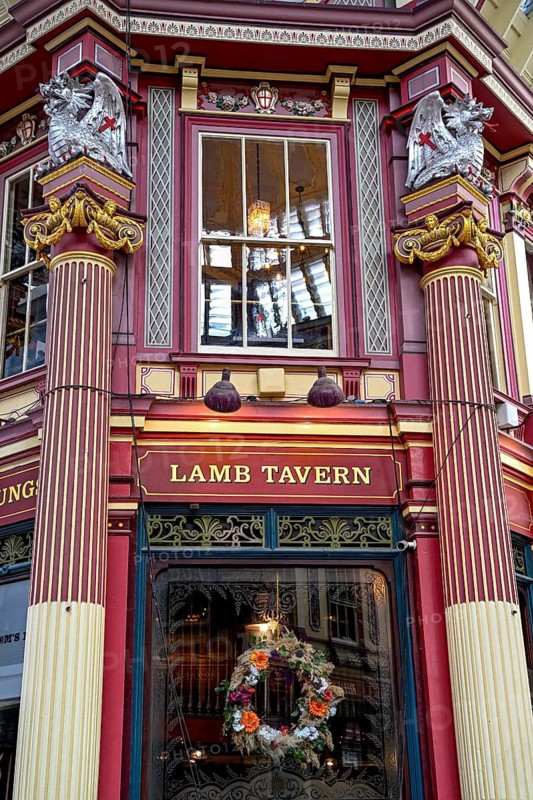 Leadenhall Market, Victorian era market hall, interior view, detail, City of London, London, England, Great Britain