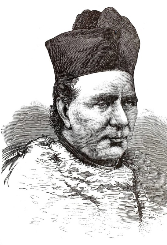 Cardinal Paul Cullen (1803–1878), Archbishop of Dublin and an influential church leader in the 19th-century Irish Catholic Church. He was the first Irish clergyman to be elevated to the rank of cardinal, illustration, reproduction of a 19th-century original. Authentic, file restored for optimal use, exact date of the original unknown, historical