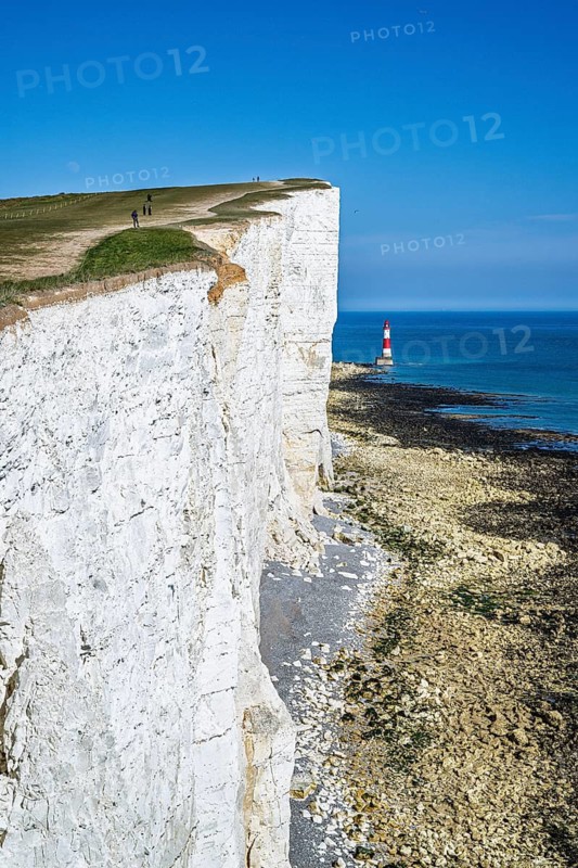 Beachy Head Lighthouse, Beachy Head Cliffs, English Channel, East Sussex, England, United Kingdom