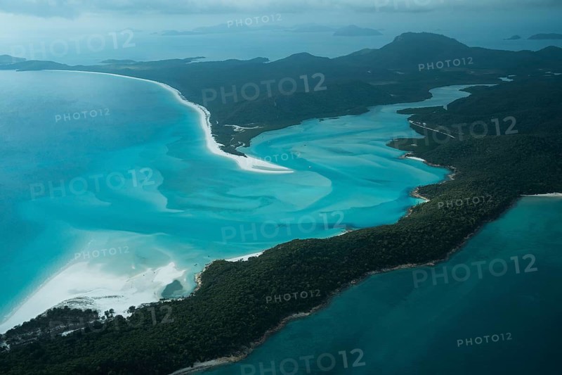 Aerial view of Whitsunday Island beach, Airlie Beach, Queensland, Australia