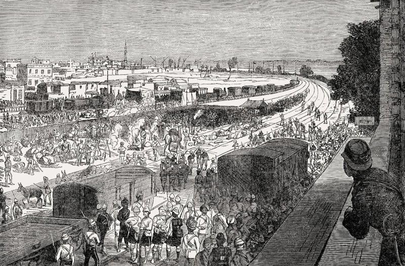 The Occupation of Zagazig after the Battle of Tel el-Kebir, Egyptian War, From British Battles on Land and Sea, by James Grant