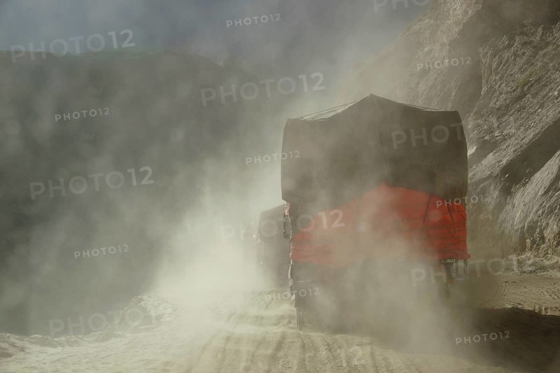 Asia, India, North India, truck on the road from Spliti to Lahaul, Lahol, North India, India