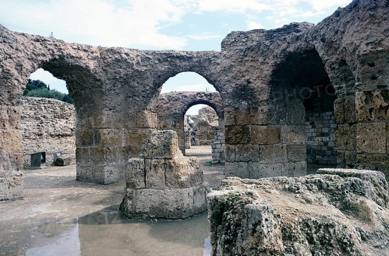 Roman ruins of the Antonine Baths of Antoninus Pius, in Carthage, Tunis, Tunisia, 1998