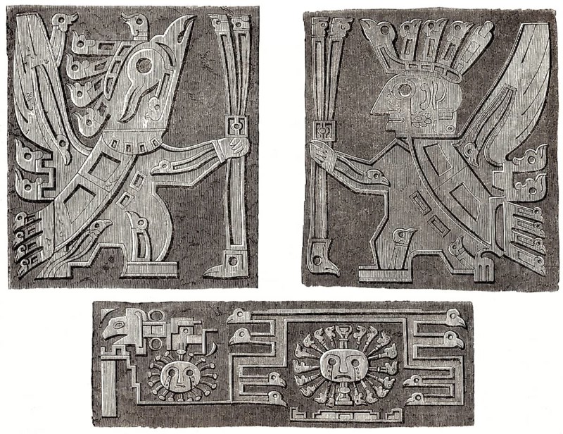 Figuren in Tiwanaku, einer präkolumbianischen Ausgrabungsstätte im Westen Boliviens