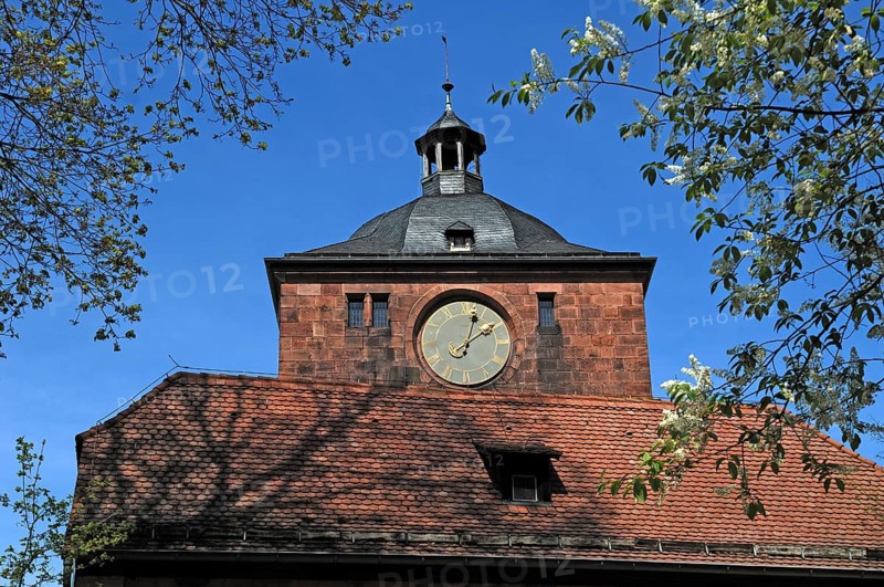 Gate tower, 1541, also called clock tower from Heidelberg Castle (destroyed in 1689), castle courtyard, Heidelberg, Baden-Württemberg, Germany