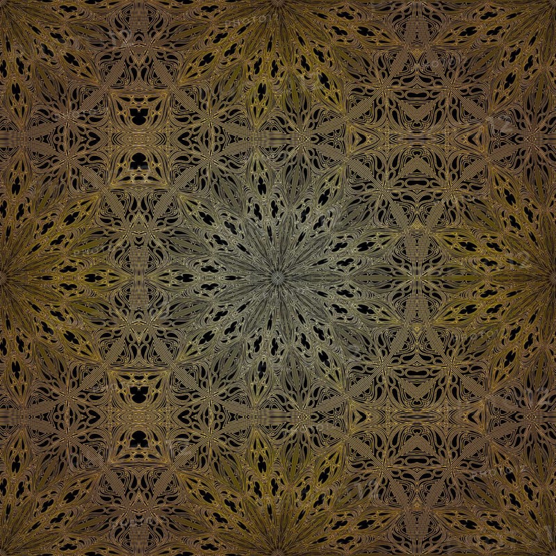 Geometric gold lace seamless pattern. Arabic tile lattice vector background.