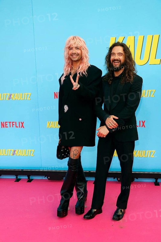 Bill and Tom Kaulitz at the premiere of the Kaulitz & Kaulitz (Netflix) reality series at the Delphi cinema in Berlin on 21 June 2024