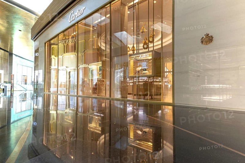Cartier shop with luxurious window display, IconSiam shopping centre, Khlong San district, Thonburi, Bangkok