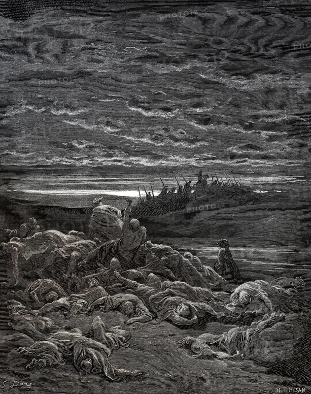 Death of the Sons of Gideon, Old Testament, Gustave Doré, 1863