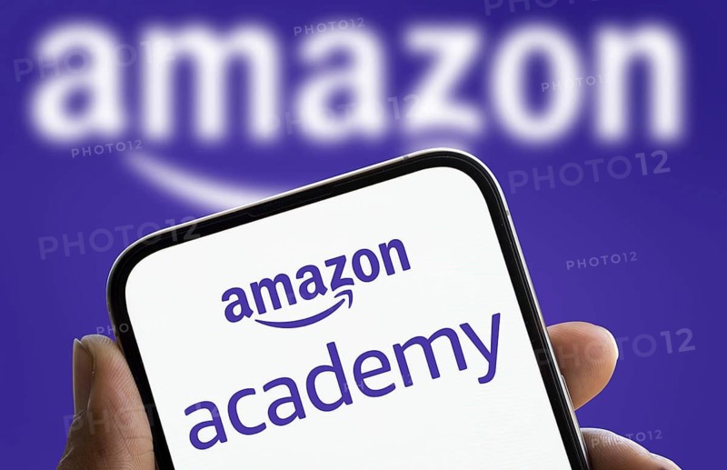 Dhaka, Bangladesh- 06 Oct 2024: Amazon academy logo is displayed on smartphone