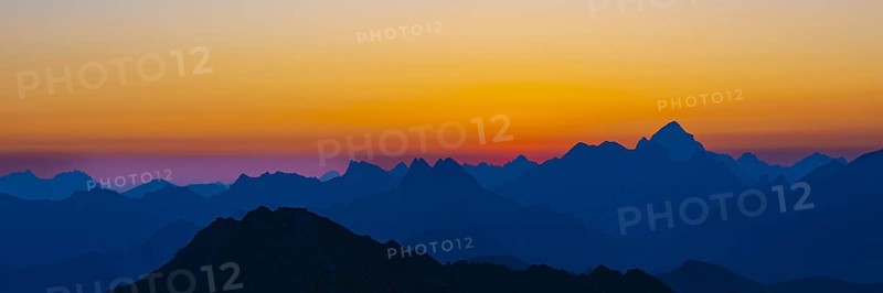 Sunrise from Krumbacher Höhenweg, Allgäu Alps, Allgäu, Bavaria, Germany