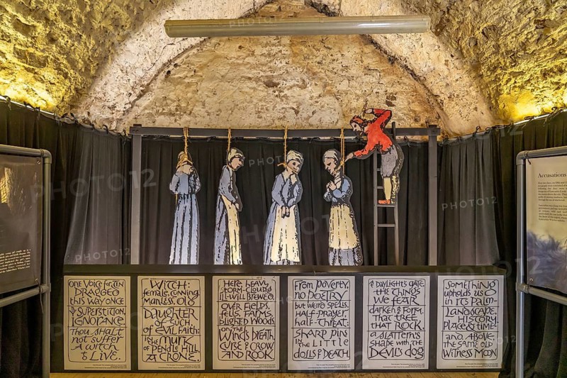 Exhibition on the persecution of witches at Lancaster Castle in Lancaster, Lancashire, England, Great Britain