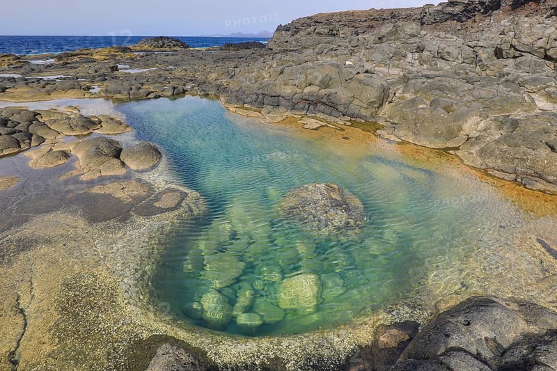 Natural rock pools by the sea, Piscinas Naturales, Lanzarote, Canary Islands, Spain
