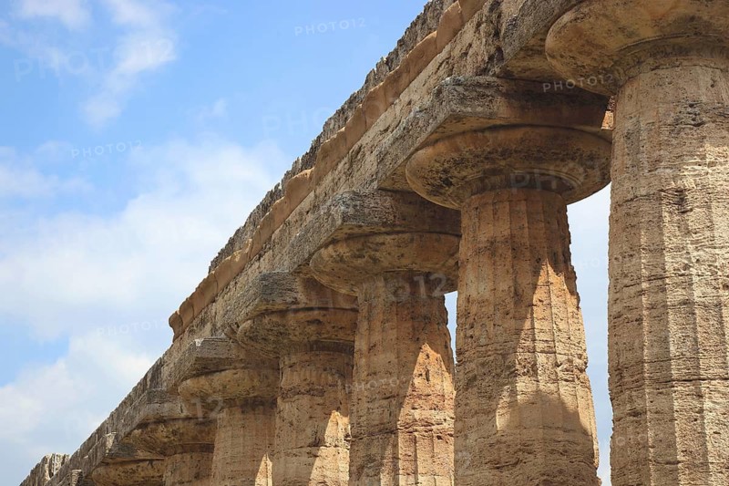 The Basilica, Temple of Hera, in Paestum, Campania, Italy