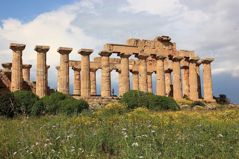 Selinunte, Temple E in the archaeological site of Selinunte, Trapani Province, Sicily, Italy