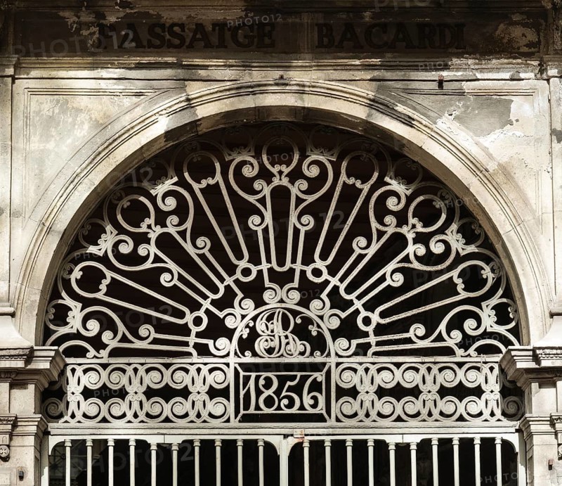 Elaborately designed archway on a house in the historic centre of Barcelona, Spain
