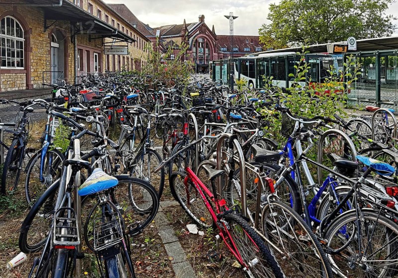 Lots of bikes at the main train station, Osnabrück, Lower Saxony, Germany
