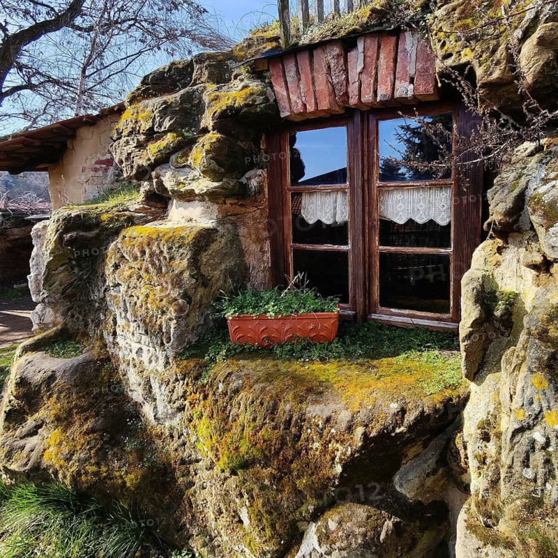 Cave flats in Langenstein, district of Halberstadt, Harz county, Saxony-Anhalt, Germany