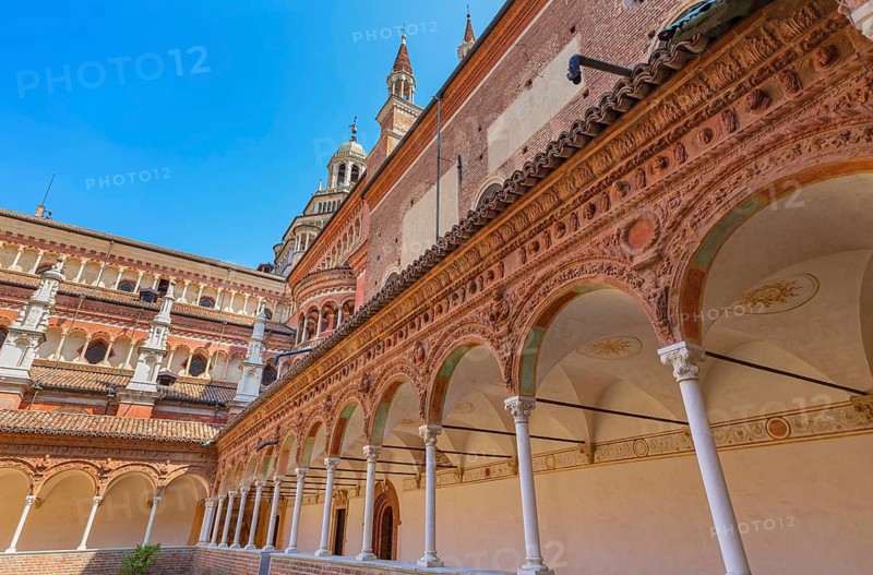Abbey church, Certosa di Pavia monastery, Certosa di Pavia, Lombardy, Italy