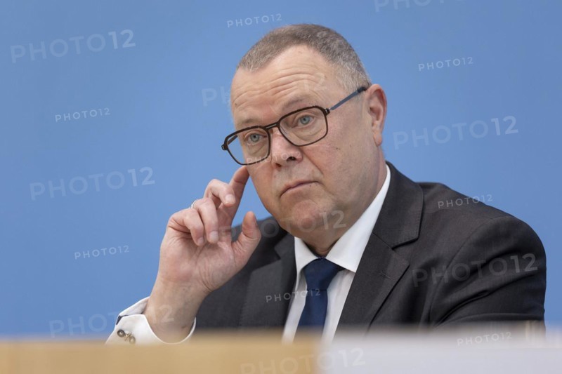 Michael Stuebgen, Chairman of the Conference of Interior Ministers, recorded at the Federal Press Conference on the presentation of the 2023 police crime statistics in Berlin, 9 April 2024